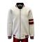 Artyzen White Quilted PU Leather Bomber Jacket With Red / Black Trim 7522